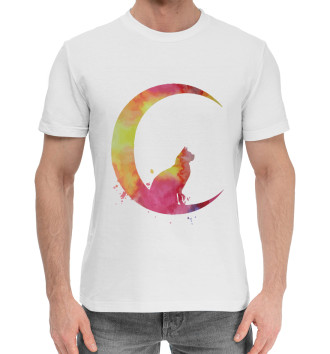 Мужская Хлопковая футболка Moon Cat