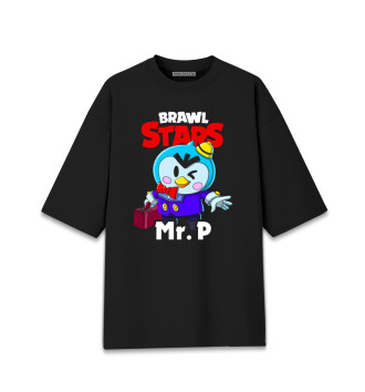 Мужская Хлопковая футболка оверсайз Brawl Stars, MR P