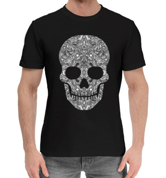 Мужская Хлопковая футболка Skull B/W