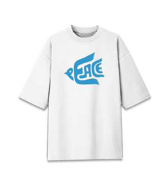 Мужская Хлопковая футболка оверсайз Голубь мира Peace