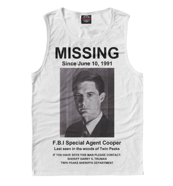Мужская Майка Agent Cooper Missing