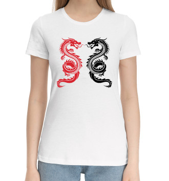 Хлопковая футболка Два Дракона