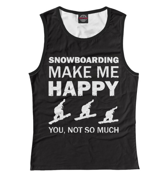 Майка Snowboard make me happy для девочек 