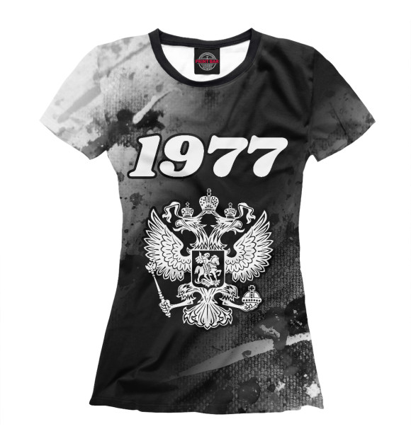Футболка 1977 - Герб РФ для девочек 