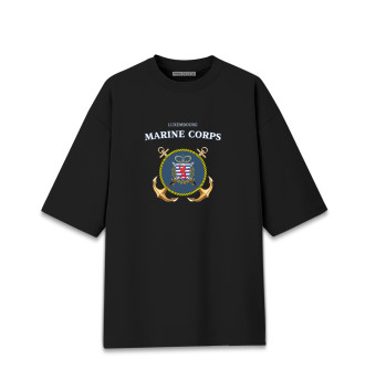 Хлопковая футболка оверсайз Luxembourg Marine Corps