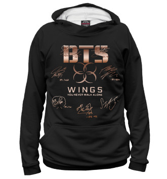 Худи для девочек BTS Wings автографы