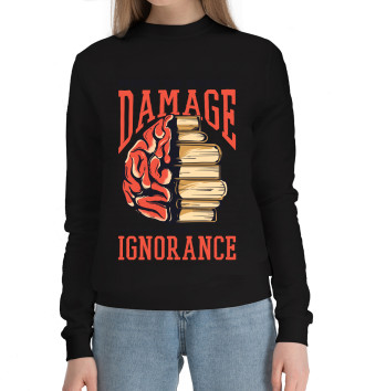 Женский Хлопковый свитшот Damage Ignorance
