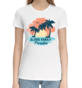Женская Хлопковая футболка Aloha Hawaii