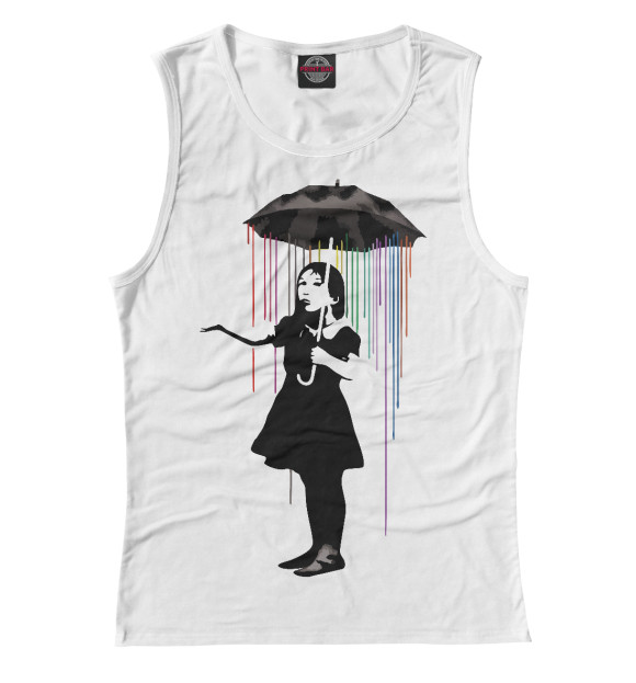 Женская Майка Banksy цветной дождь