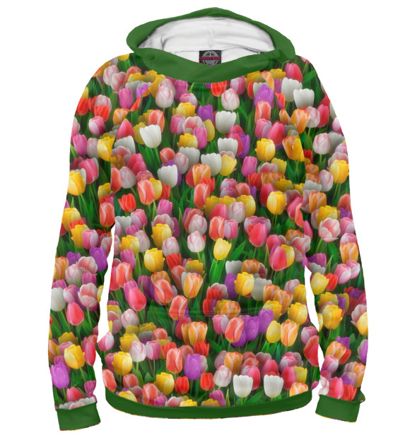 Худи Разноцветные тюльпаны для девочек 