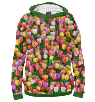 Женское Худи Разноцветные тюльпаны
