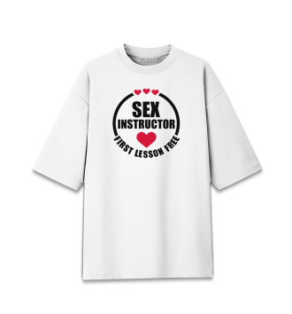 Мужская Хлопковая футболка оверсайз SEX INSTRUCTOR