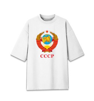 Мужская Хлопковая футболка оверсайз Герб Советского Союза