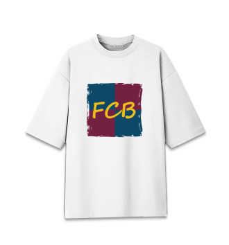 Мужская Хлопковая футболка оверсайз FC Barcelona