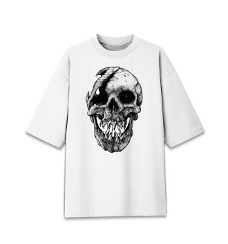 Женская Хлопковая футболка оверсайз Cool skull