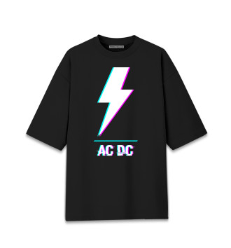 Хлопковая футболка оверсайз AC DC Glitch Rock