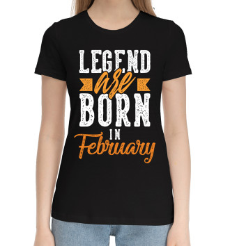 Хлопковая футболка Legend are born in February