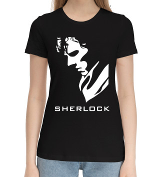 Женская Хлопковая футболка Шерлок