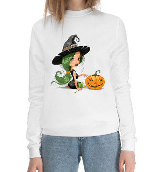 Хлопковый свитшот Girl with pumpkin