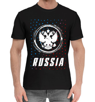 Мужская Хлопковая футболка Россия Sport - Герб