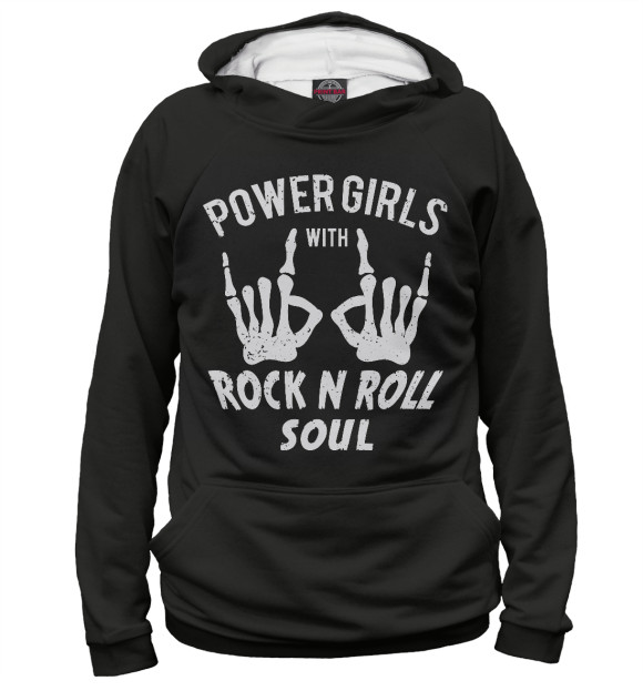 Женское Худи Power Girls with Rock n Roll