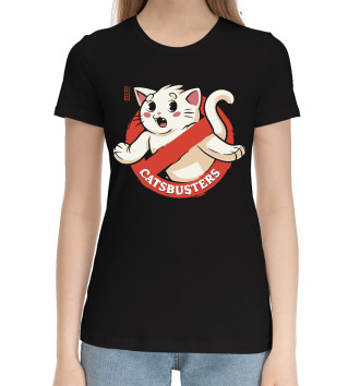 Женская Хлопковая футболка Catsbusters