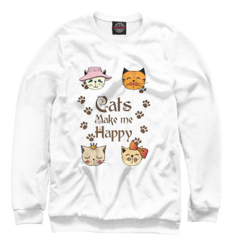 Свитшот для девочек Cats Make me Happy