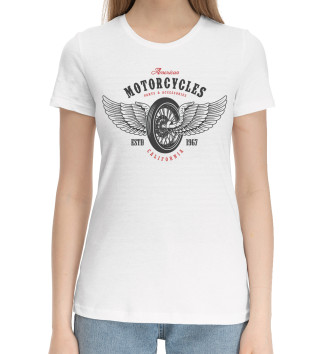 Женская Хлопковая футболка American motorcycles