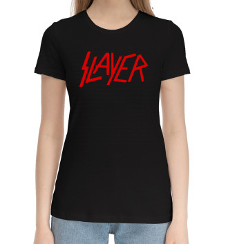 Женская Хлопковая футболка Slayer