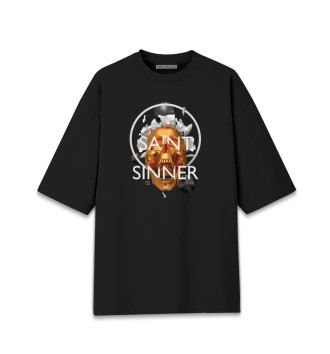 Женская Хлопковая футболка оверсайз Saint Sinner