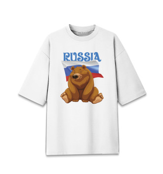 Женская Хлопковая футболка оверсайз Russia