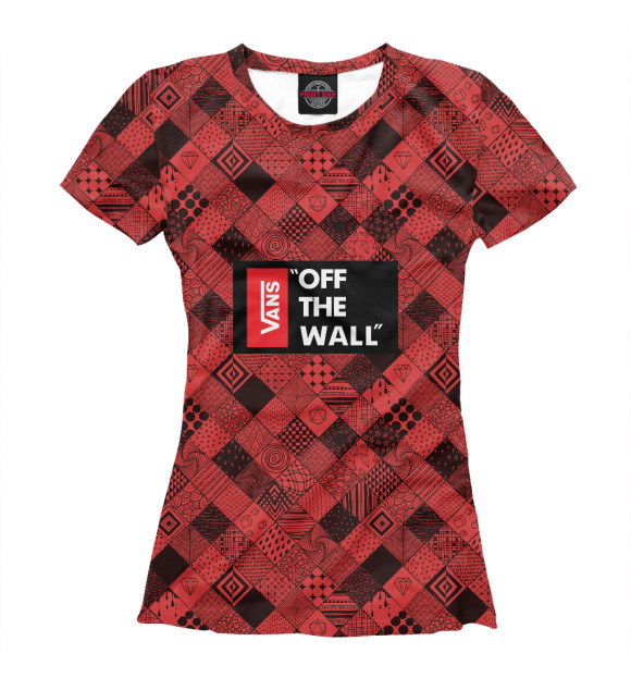 Футболка Vans of the wall (Red and Black) для девочек 