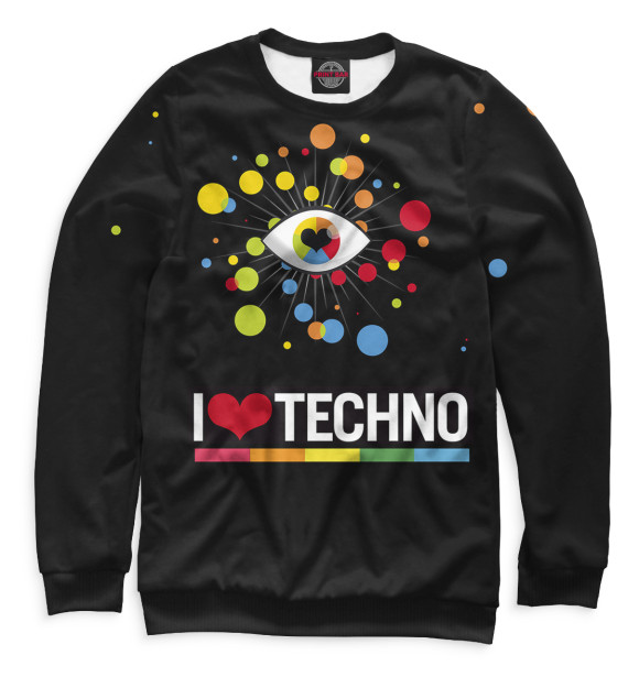 Свитшот I Love Techno для мальчиков 