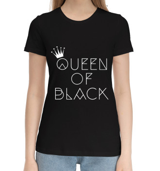 Женская Хлопковая футболка Queen of black
