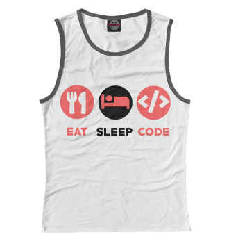 Майка для девочек Eat sleep code