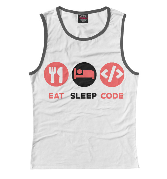 Майка Eat sleep code для девочек 