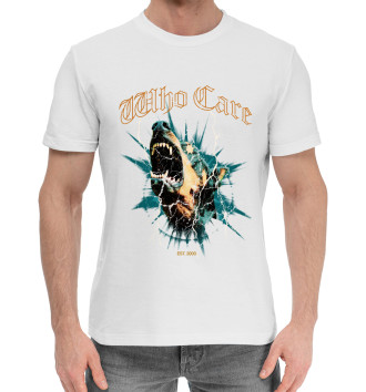 Мужская Хлопковая футболка Who care