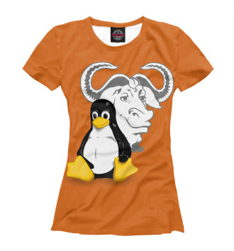 Женская Футболка GNU/Linux