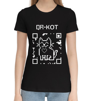 Хлопковая футболка QR- Кот