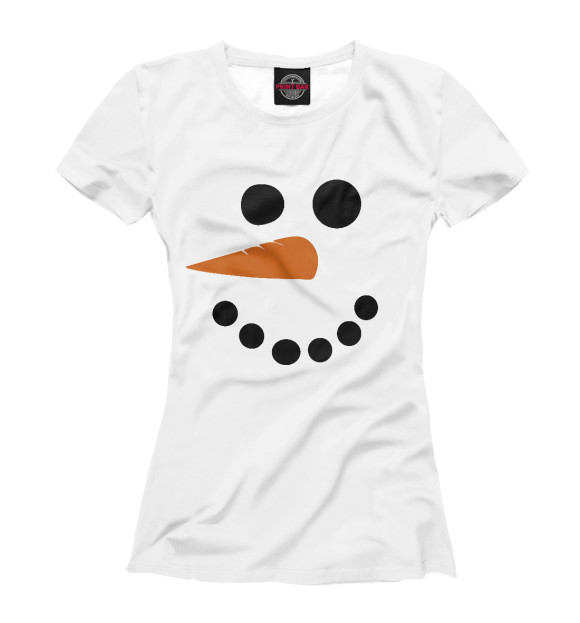 Футболка Снеговик минимализм для девочек 