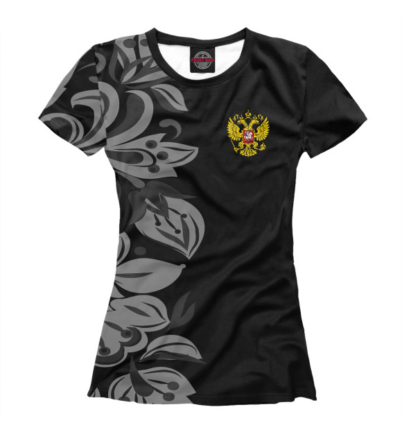 Футболка Russia Black&White ornament для девочек 