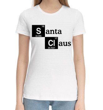 Женская Хлопковая футболка Санта Клаус