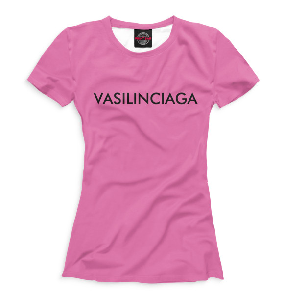 Футболка Vasilinciaga розовый фон для девочек 