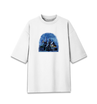 Хлопковая футболка оверсайз Сказочный снегопад