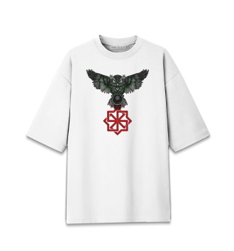 Хлопковая футболка оверсайз Сова с символом Молвинец