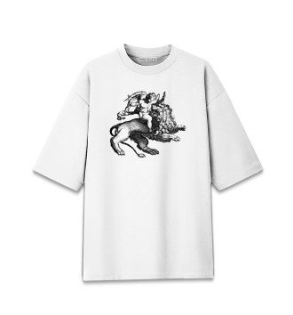 Хлопковая футболка оверсайз Angel & Lion
