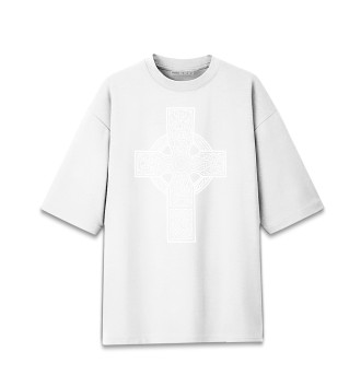 Хлопковая футболка оверсайз Кельтика - кельтский крест