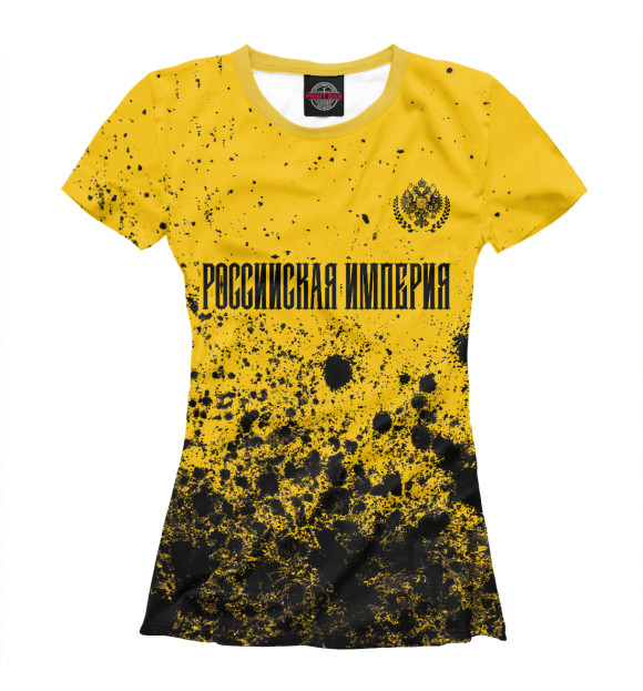 Футболка Российская Империя - Герб | Арт (желтый) для девочек 