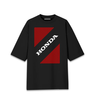 Мужская Хлопковая футболка оверсайз Хонда - Полосы