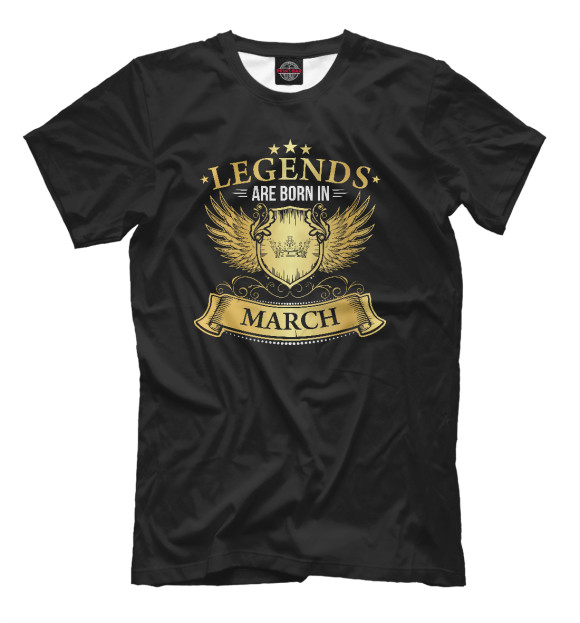 Футболка Legends Are Born In March для мальчиков 